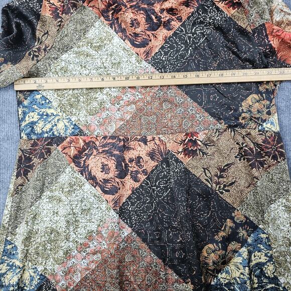 Johnny Was Dress Womens XL Mabel Multi Silk Boho Patchwork Tiered Peasant Fall - Picture 7 of 12